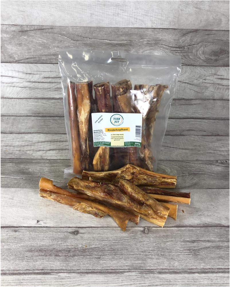 TierFit Rinderkopfhaut 20cm 500g